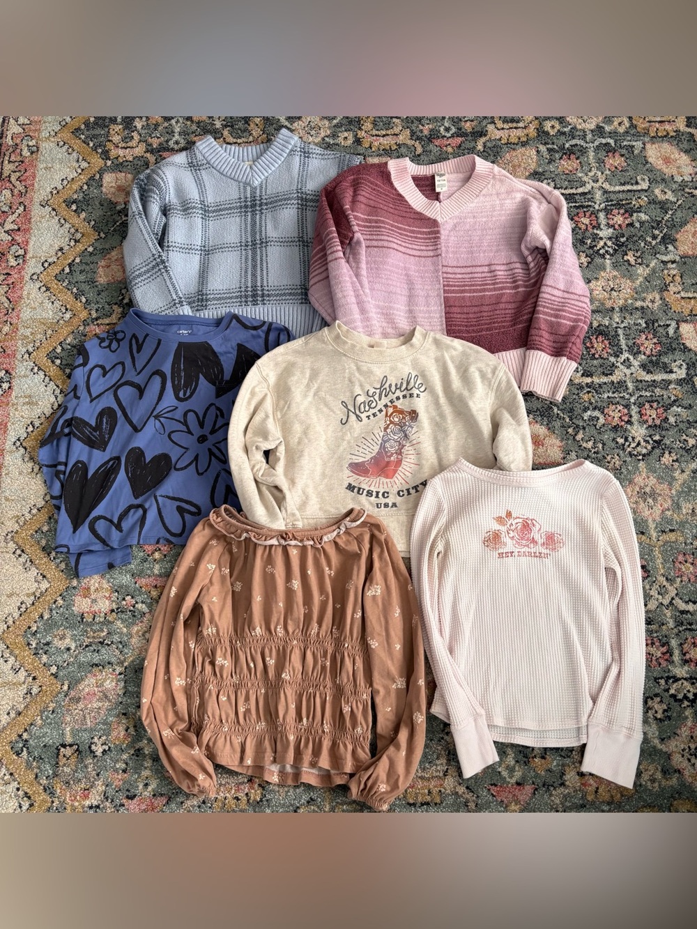 OshKosh Carter’s Long Sleeve Tops Sweater Lot Sz 10 Large